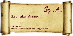 Sztraka Ahmed névjegykártya